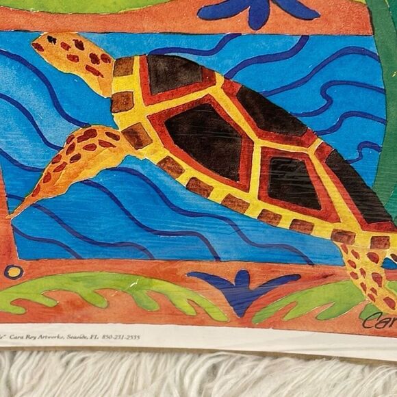 CARA ROY Artworks Watercolor Turtle Print 1998 7 x 10 Unframed - Picture 3 of 7